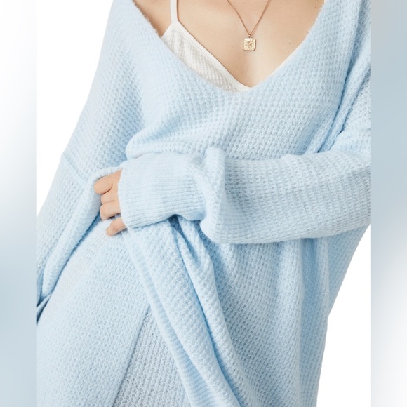 Free People C.O.Z.Y Soft Knit Pullover Lounge Top Oversized NEW Medium/Large - Picture 3 of 7